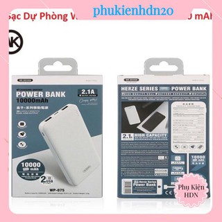Pin dự phòng, sạc dự phòng wk design wp-075 10.000mah chính hãng