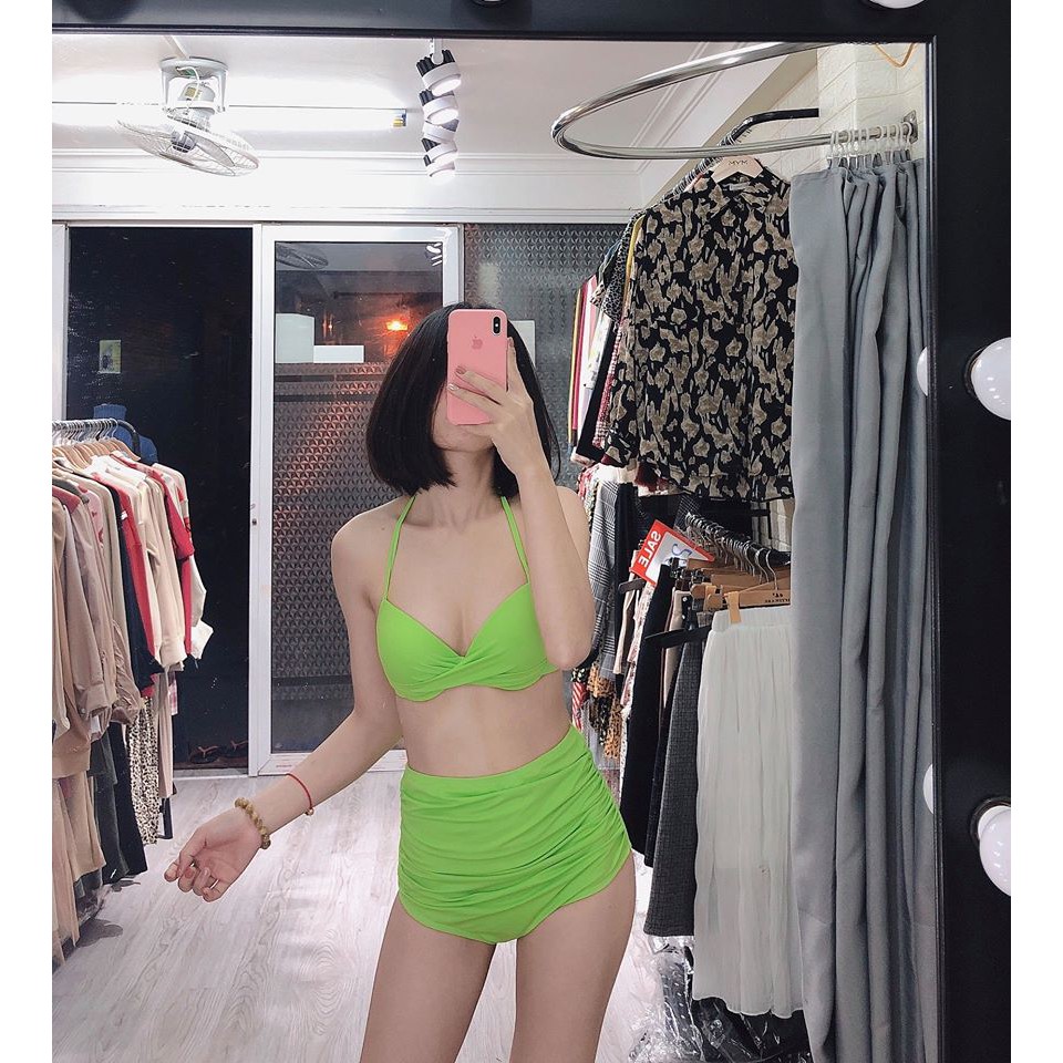 Bikini 2 mảnh quần dúm cạp cao các màu (Có ảnh thật) - B05 | BigBuy360 - bigbuy360.vn