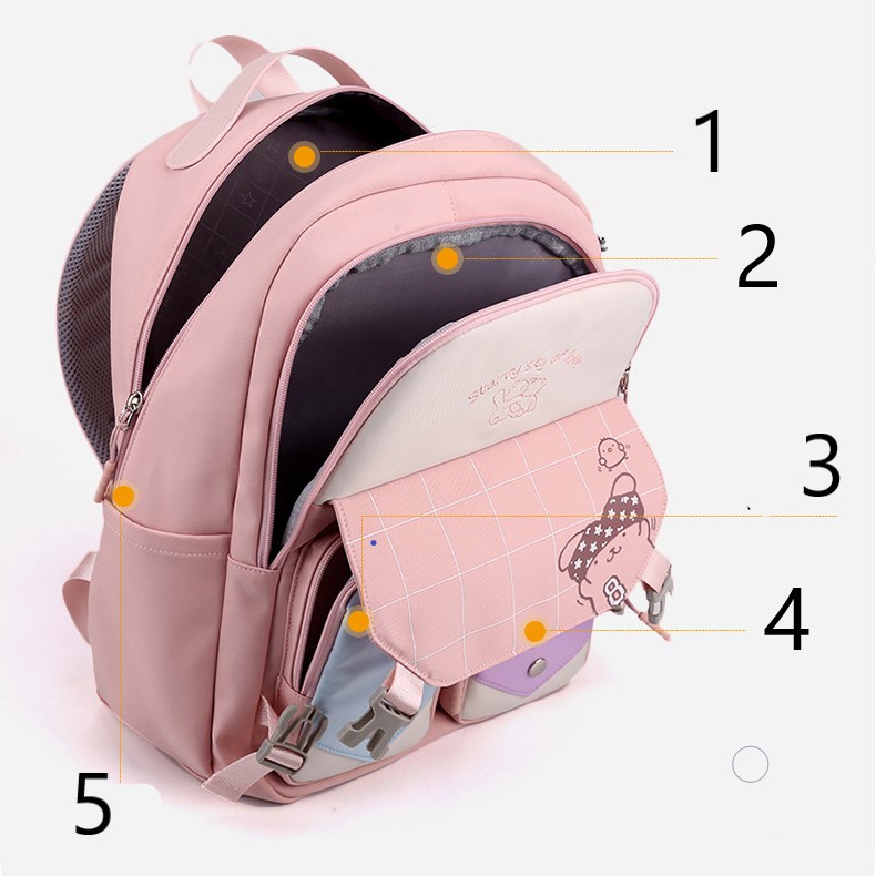 Balo Ulzzang Hàn Quốc Nam Nữ Chống Nước, Balo Đi Học Cho Học Sinh Lớp 4-5, Cấp 2, Cấp 3, Sinh Viên Tặng Kèm Móc Gấu