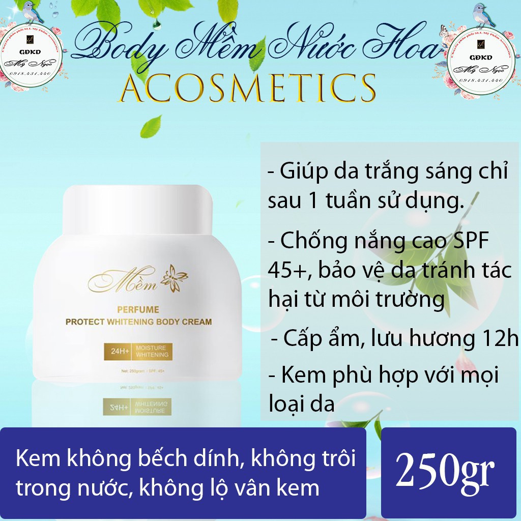 Kem Body Mềm 💕FREESHIP💕 Kem ACOSMETICS  dưỡng trắng da toàn thân, giúp da trắng sáng, mềm mịn chỉ sau 7 ngày