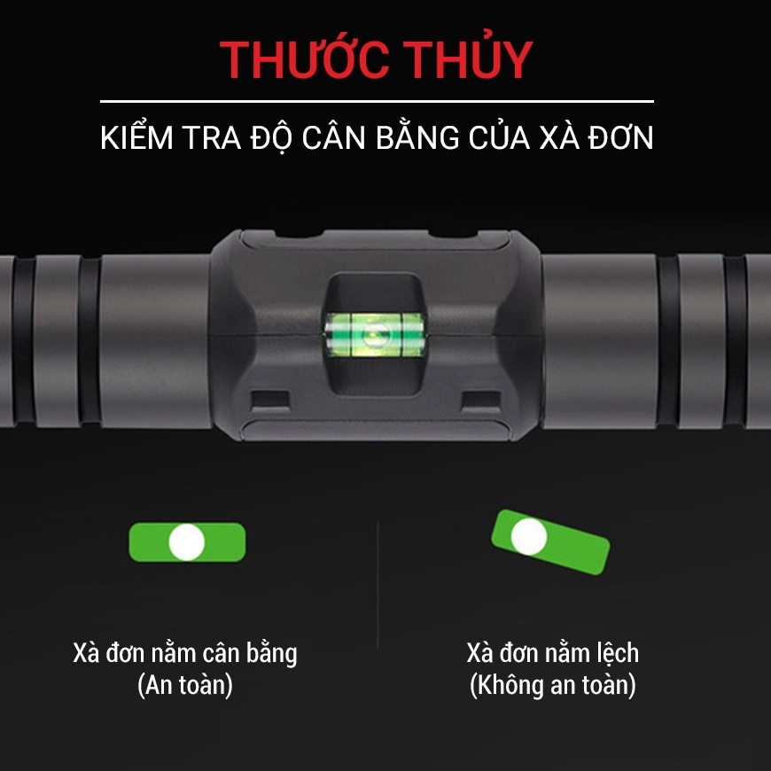 Xà đơn gắn cửa, treo tường thép chịu lực có thước thăng bằng GF201PU