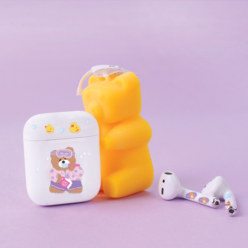Nhãn dán polaroid màu kẹo kiểu gấu đáng yêu để trang trí sổ tay