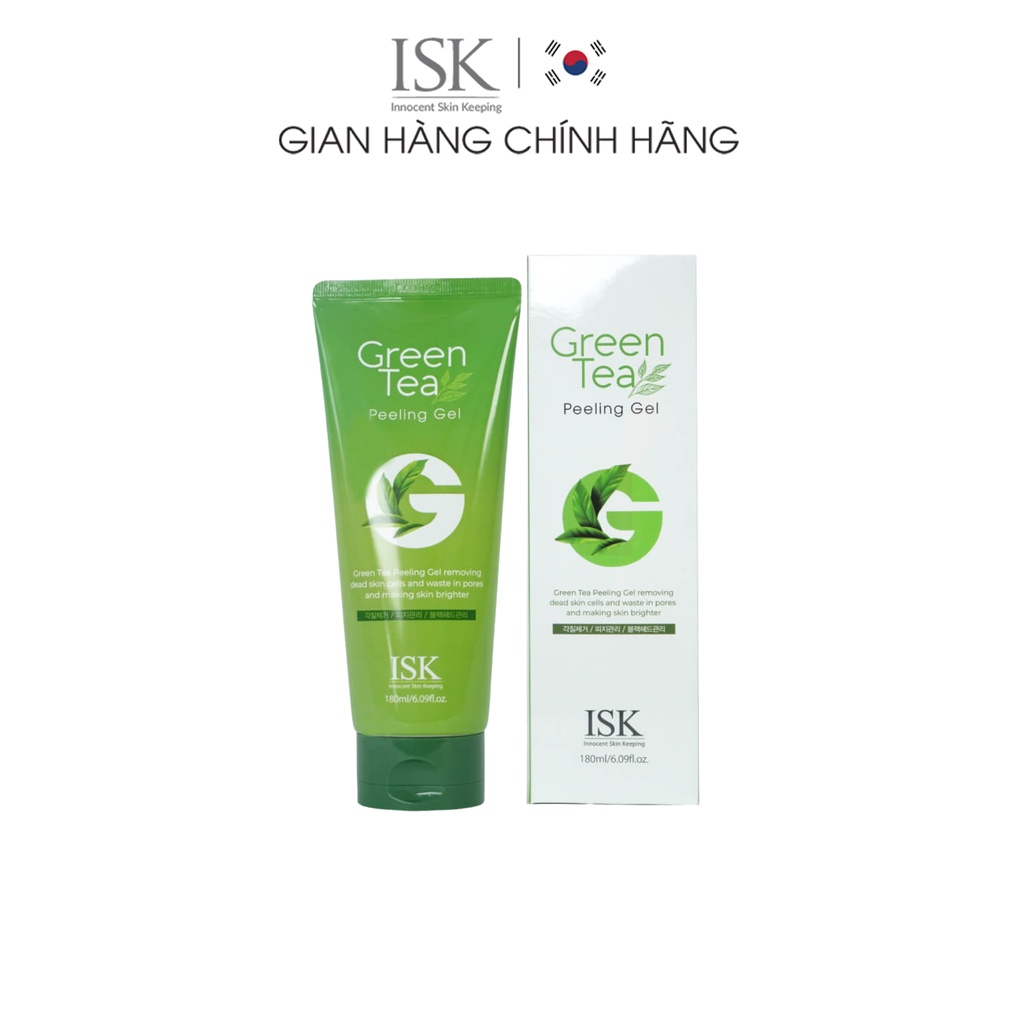 Tẩy Tế Bào Chết Dạng Gel ISK Green Tea Peeling Trà Xanh Làm Sạch, Dưỡng Ẩm Cho Da Dung Tích 180ml