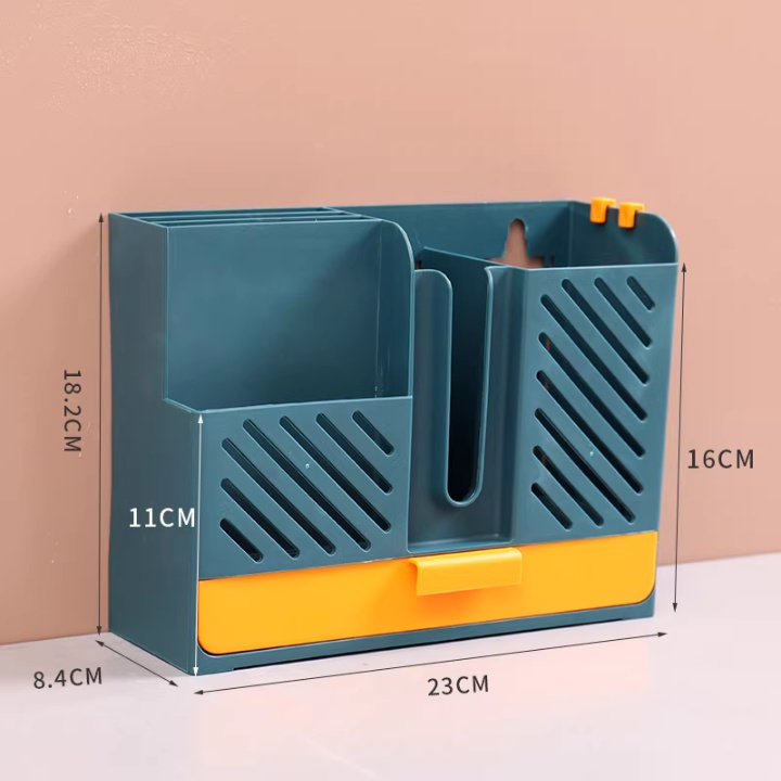 Ống đựng đũa thìa muỗng dán tường có khay hứng nước, Kệ để dao bằng nhựa cao cấp