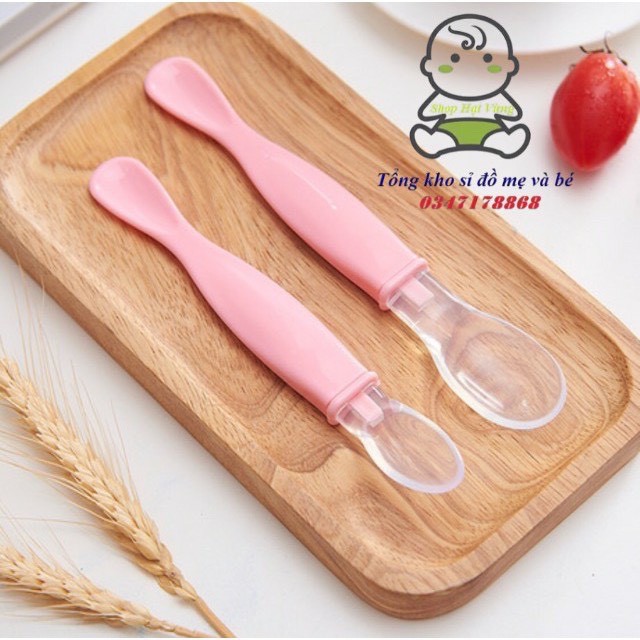 Set 2 thìa silicon ăn dặm cao cấp siêu mềm có hộp đựng bunakids AD57