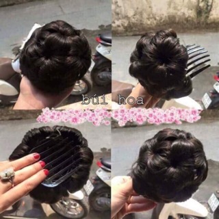 Tóc giả búi hoa sang chảnh - kèm ảnh thật