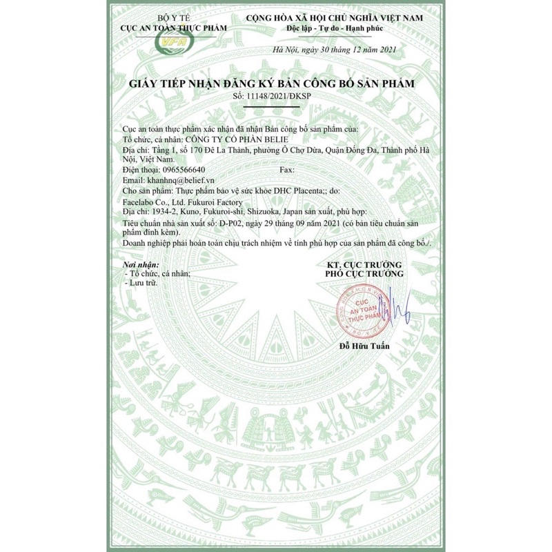 Viên uống đẹp da nhau thai DHC Placenta 30 ngày