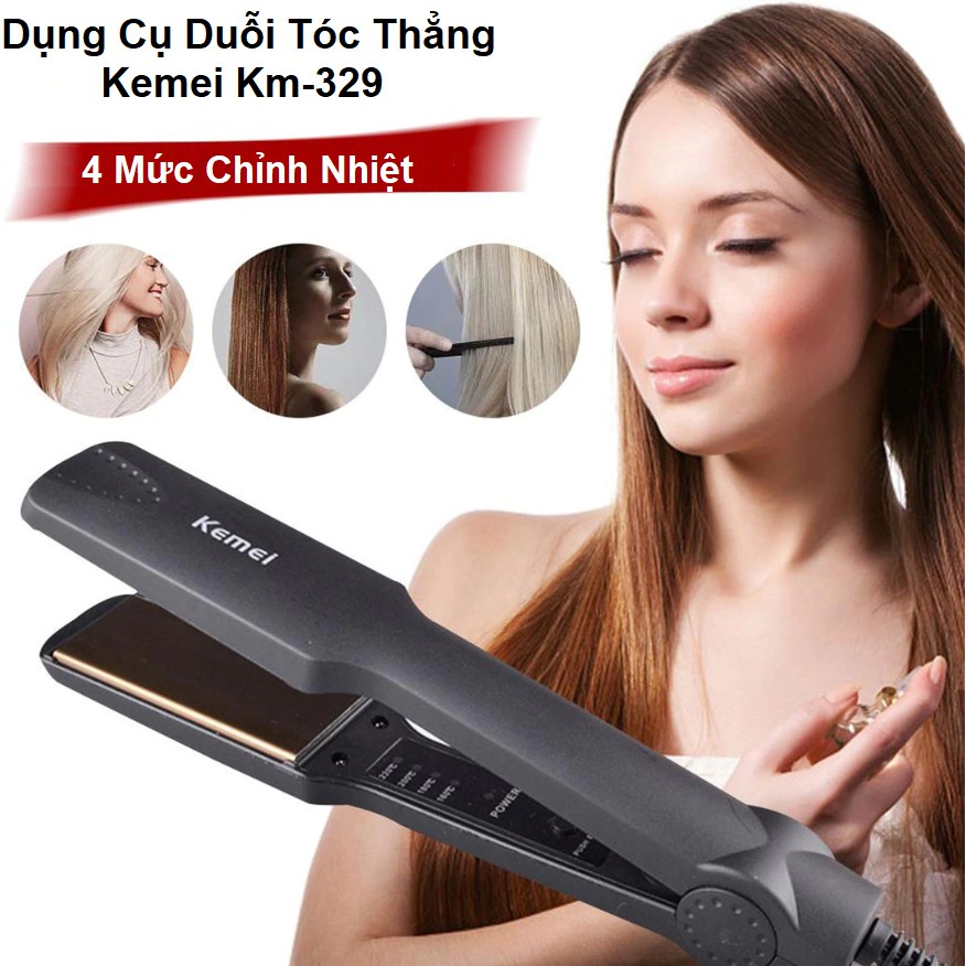⚡Thế giới làm đẹp⚡Máy ép tóc nâng cấp KEMEI 329 nhiều chế độ  4 Mức Chỉnh Nhiệt độ an toàn khi sử dụng