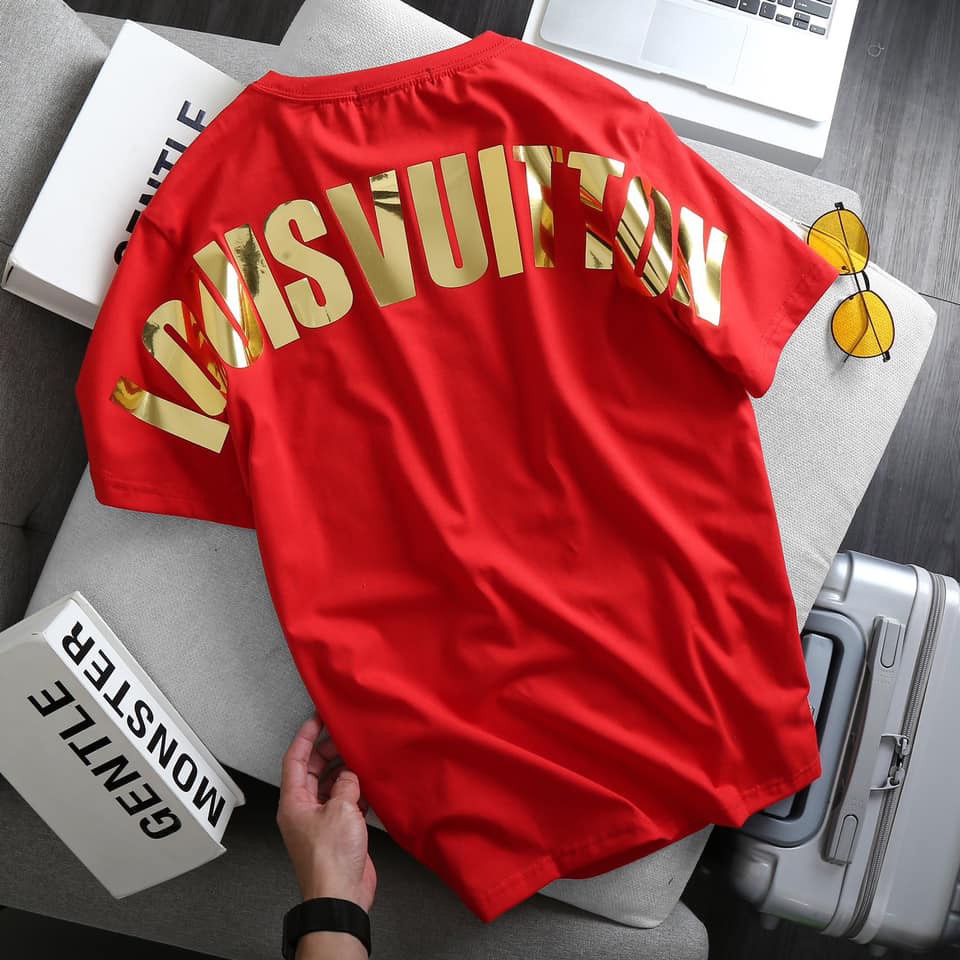 Áo thun tay lỡ unisex Luôn Vui Tươi tráng gương vàng in trước sau MOSSSHOP- Áo phông nam nữ phong cách ulzzang form rộng