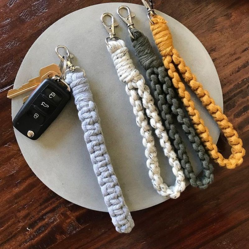 Móc Treo Chìa Khoá Macrame - Dây Đeo Túi Xách - Hải Tặc Art Shop - Móc Khóa Macrame - Vintage