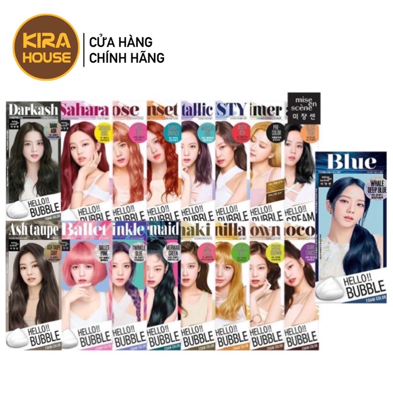 Thuốc nhuộm tóc tạo bọt Hello Bubble Mise en scene - Black Pink