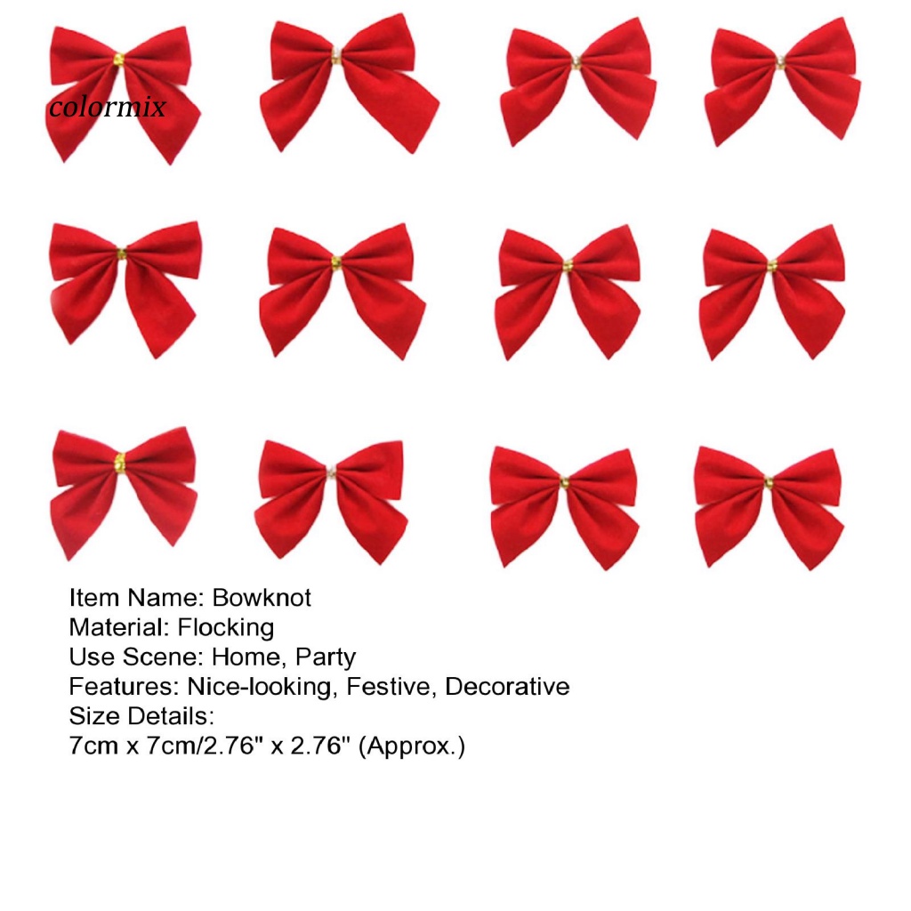 Set 12 Nơ Đỏ Trang Trí Cây Thông Noel