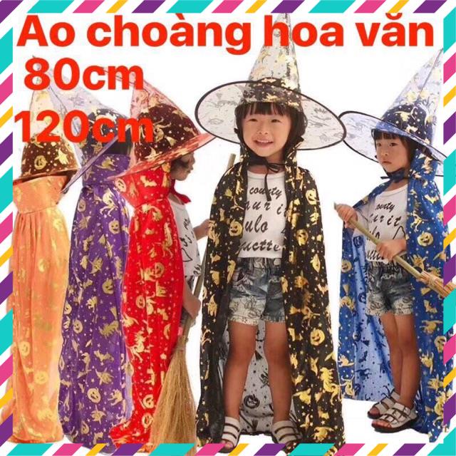 Áo choàng phù thủy Halloween 80 và 120cm dùng để hoá trang lễ hội