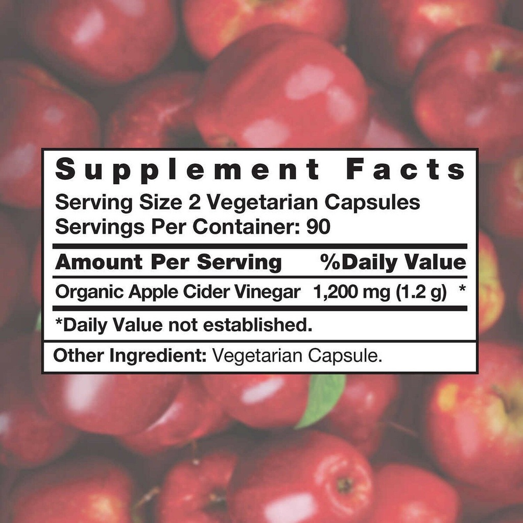 Viên giấm táo hữu cơ Nature’s Truth Apple Cider Vinegar 1200mg 180 viên