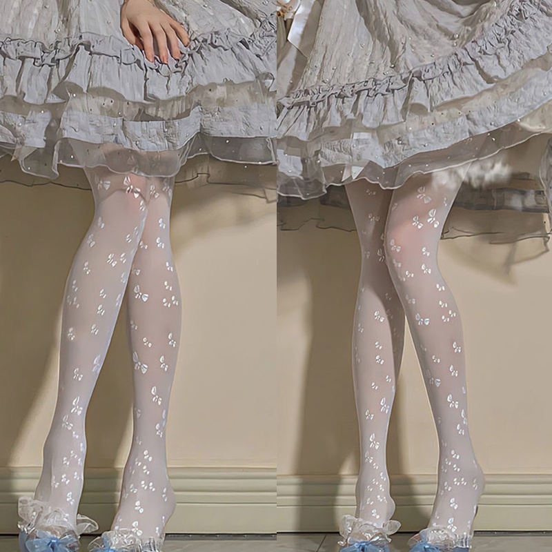Quần Tất Mỏng Đính Nơ Phong Cách Lolita Nhật Bản Quyến Rũ