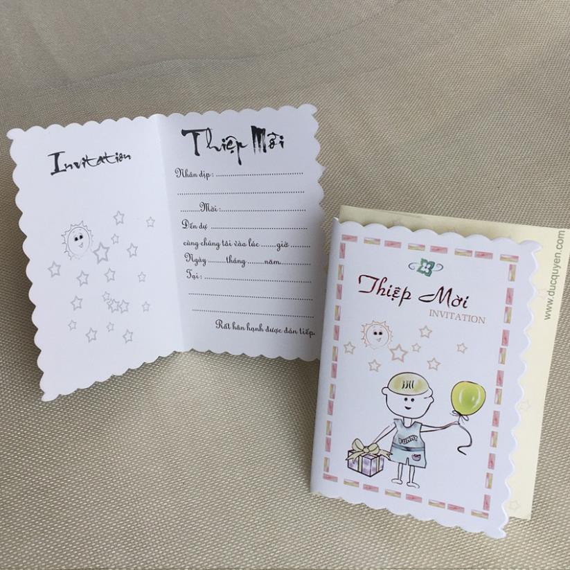 ✅|𝐗𝐚̉ 𝐊𝐡𝐨| Thiệp mời sinh nhật, thiệp mời thôi nôi, thiệp mời đầy tháng cho Bé yêu. [SN-IM-9781-A]