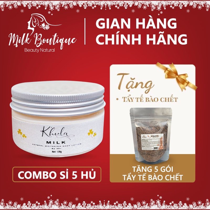 [Sỉ 5 Hũ ] Kem dưỡng trắng da body K'HULA MILK, hộp 130gr, không bết rít,không lộ vân,hàng chính hãng