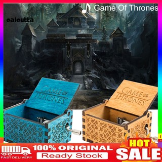 【Ready stock】Vintage Carved Wooden Music Box Game of Thrones Birthday Christmas Gift Decor