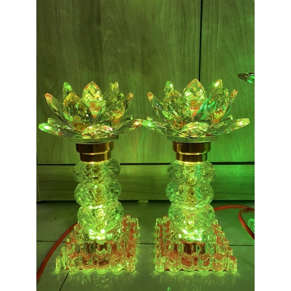 ĐÈN THỜ PHA LÊ HOA SEN CHÂU TRÒN