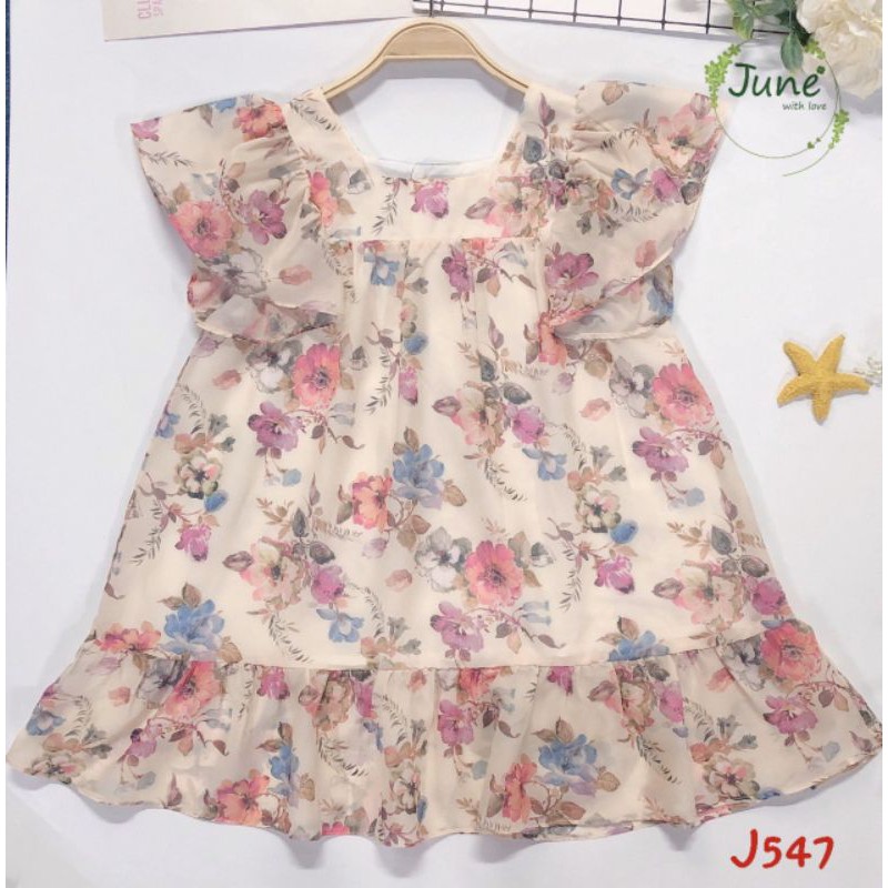 ĐẦM VÁY VOAN TƠ ÁNH KIM CAO CẤP BÉ GÁI SIÊU ĐẸP DỄ THƯƠNG HAIVANCO  MỀM MẠI THOÁNG MÁT 12 đến 37 kg ĐI HỌC ĐI CHƠI ĐẸP