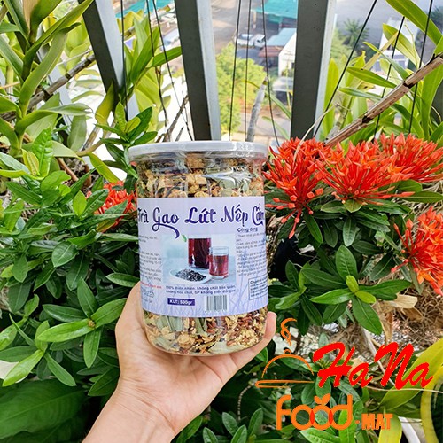 Trà gạo lứt nếp cẩm 🍀Hộp 500G 🍀 Gạo lứt nếp cẩm, đậu đen xanh long, đậu đỏ, đậu xanh, hoa hòe, hoa lài, lá dứa.☕