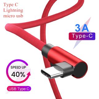 Dây cáp sạc nhanh đầu kép 90 độ dài 1m cho iphone samsung xiaomi huawei