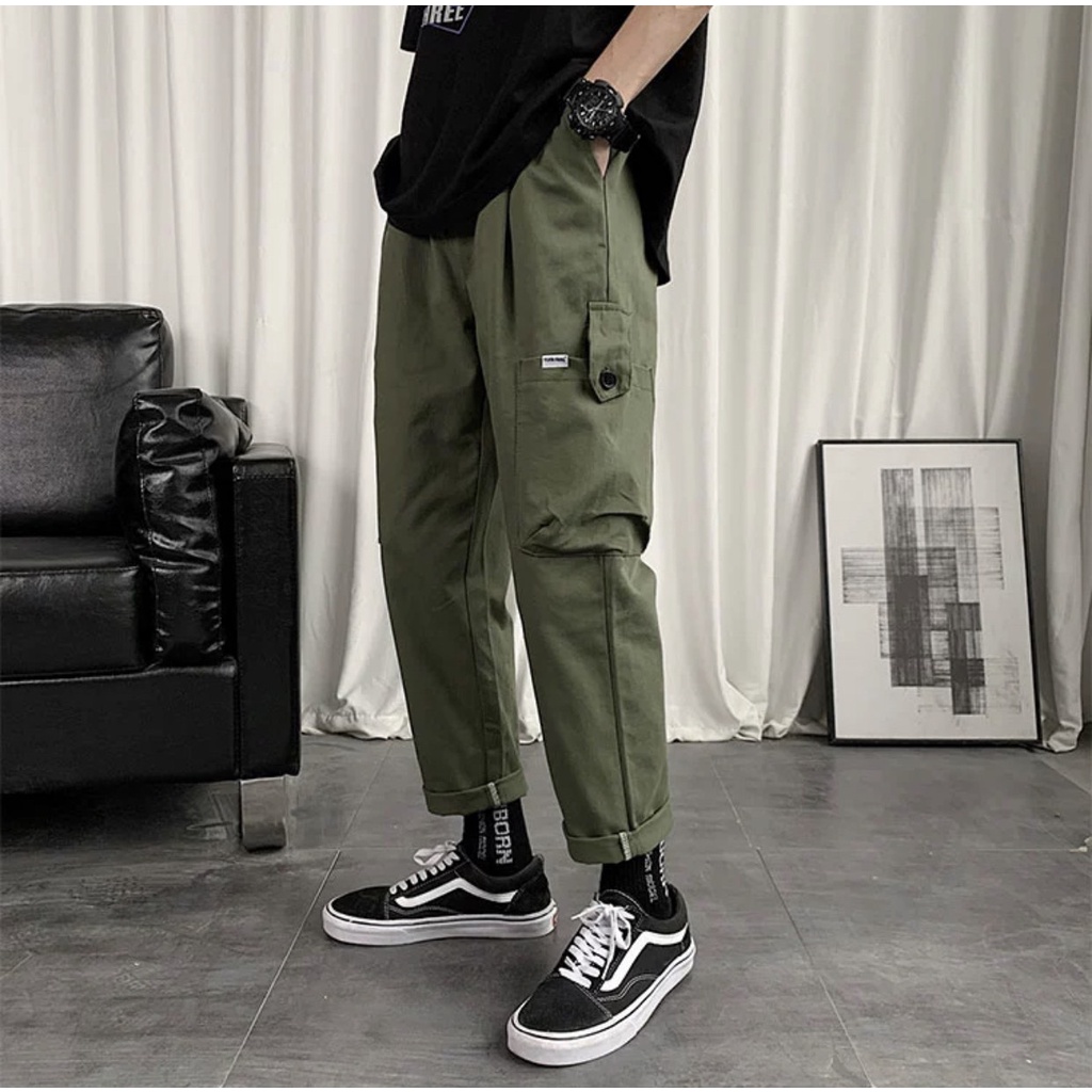 Quần Kaki Ống Rộng Nam Nữ Túi Hộp Cargo Ulzzang Unisex Năng Động Đường Phố Basic Streetwear. QCS01