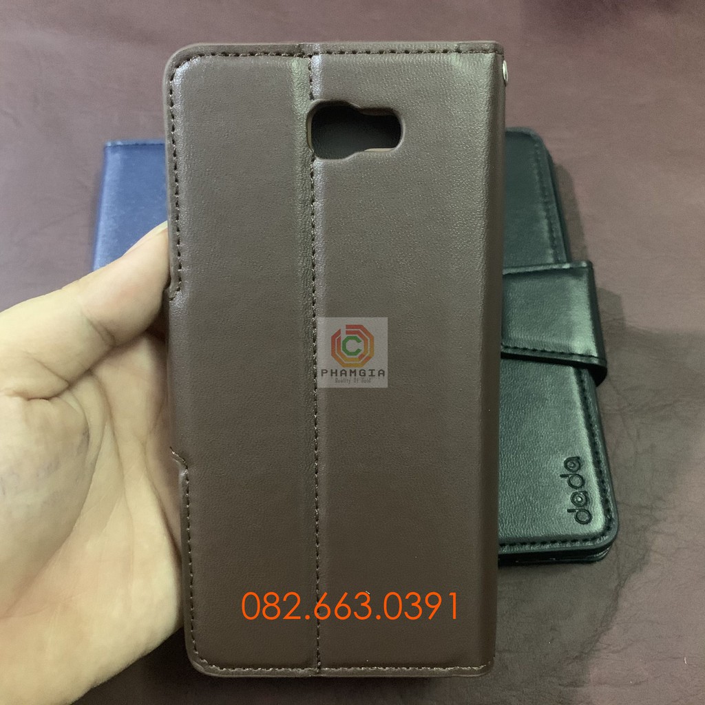 Bao da Samsung J7 prime nắp gập chống đỡ xem phim, ngăn đựng thẻ siêu tiện lợi