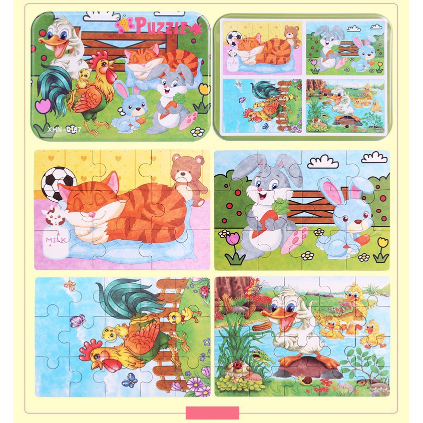 Puzzle ghép hình tổng hợp 4 loại 9-12-15-20 miếng