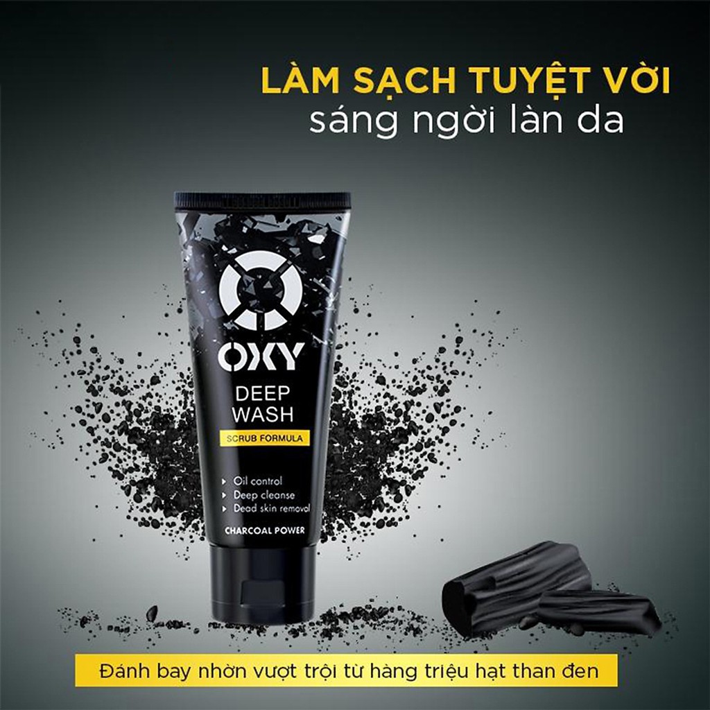 Kem rửa mặt OXY Deep Wash Scrub Formula có hạt làm sạch sâu, đánh bay nhờn, tút sáng da 100ml