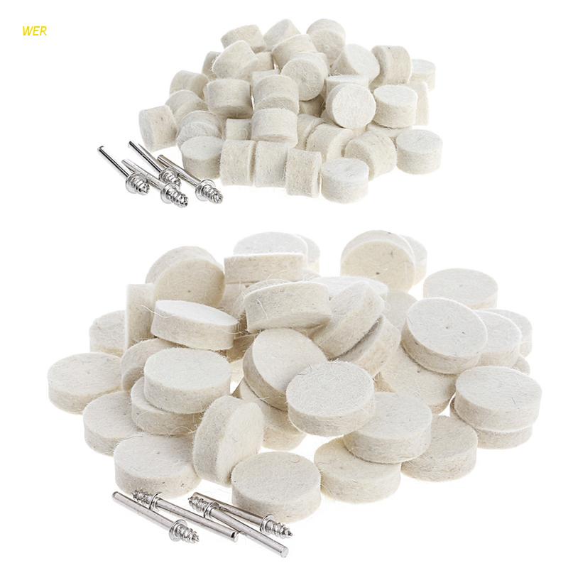 Bộ 50 Bông Len Đánh Bóng 13mm + 4 Trục 3.15 mm