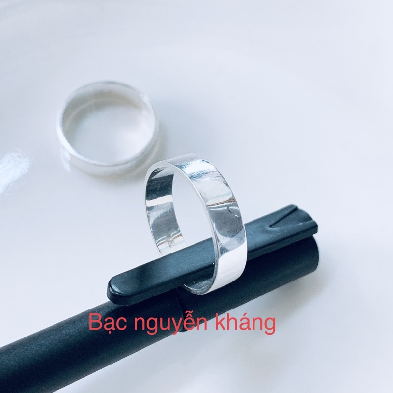 NHẪN BẠC TRƠN NAM NỮ NoBrandUnisexSilver