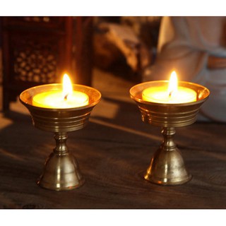 Giá Đỡ Đèn Cầy Bằng Đồng Nguyên Chất Kiểu Phật Giáo Dễ Thương