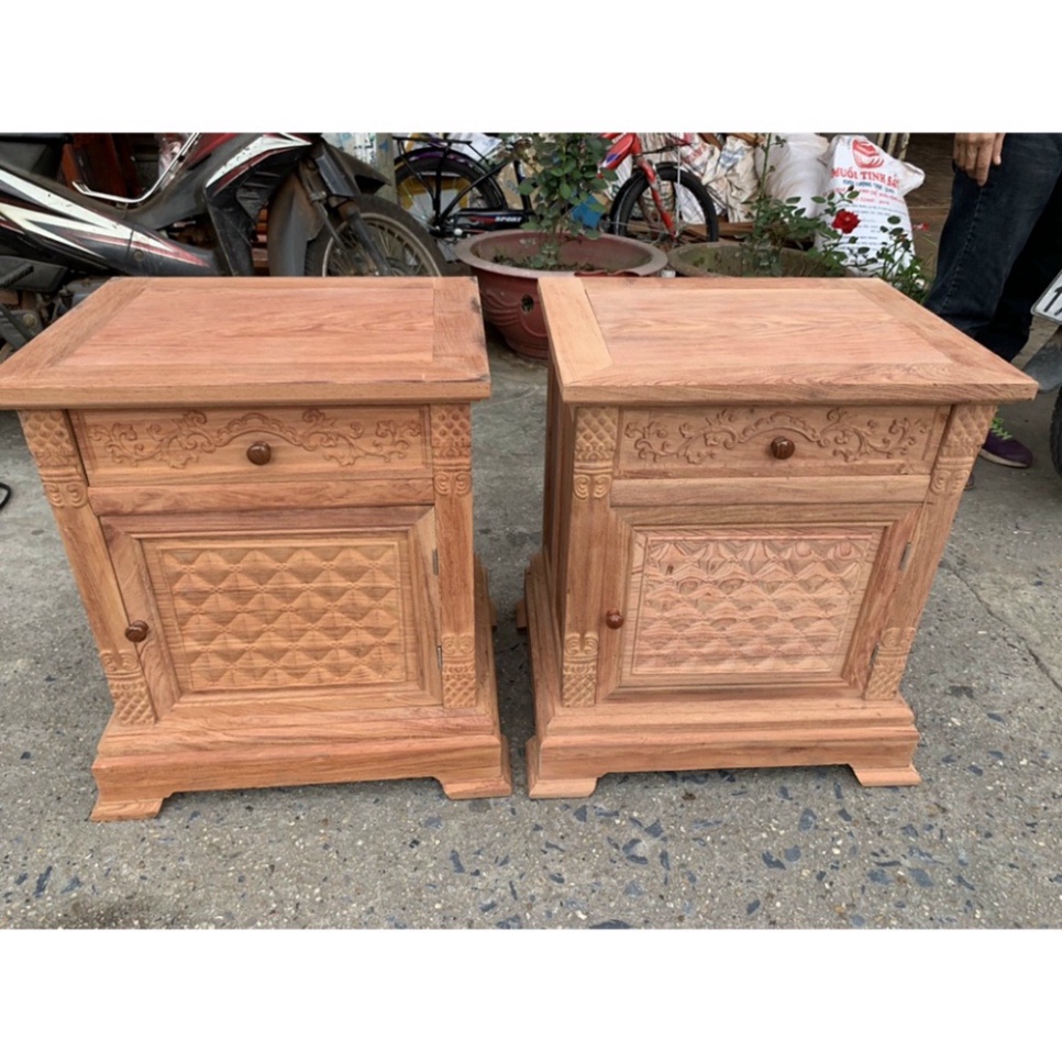 TỦ TÁP GỖ HƯƠNG KÊ ĐẦU GIƯỜNG CÓ CÁNH VÀ NGĂN KÉO CAO 60X50X40