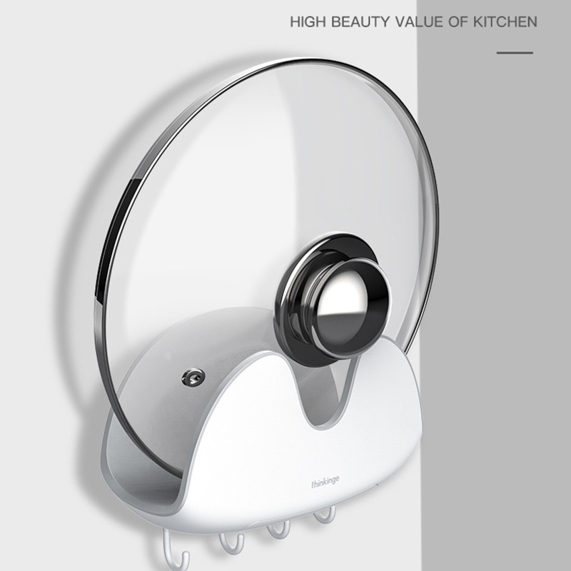 Giá Đỡ Thớt / Đồ Dùng Gắn Tường Kèm Móc Treo Chảo Tiện Dụng