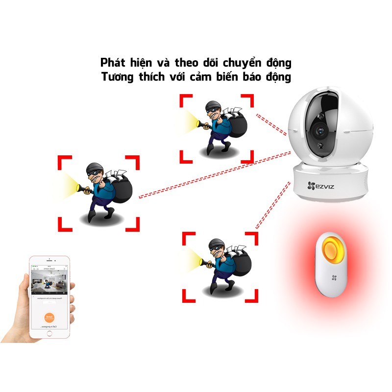 [Mẫu Mới] Camera 2M IP WIFI EZVIS C6N CV246 C6CN 1080P FULL HD