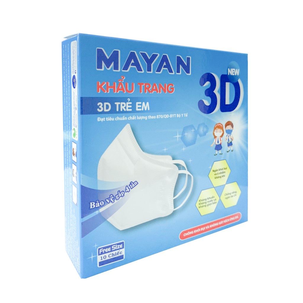 Khẩu Trang Mayan 3D Mask Chống Bụi PM 2.5 Hộp 10 Miếng