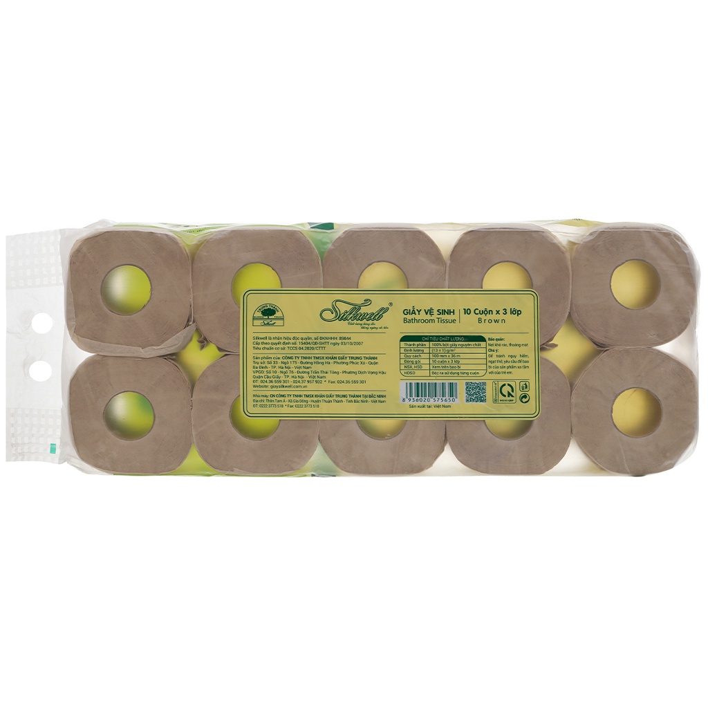 [HÓA ĐƠN CTY] 10 cuộn giấy vệ sinh tre Silkwell 3 lớp Cuộn giấy vệ sinh gấu trúc Hàng chính hãng Có hóa đơn