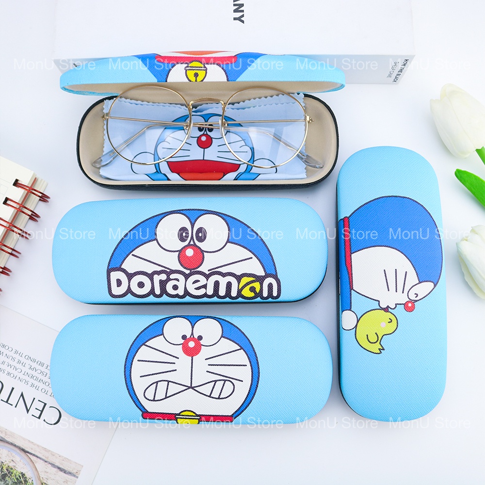 Hộp đựng kính cận DORAEMON DOREMON tặng khăn lau kính dễ thương cute MON0111