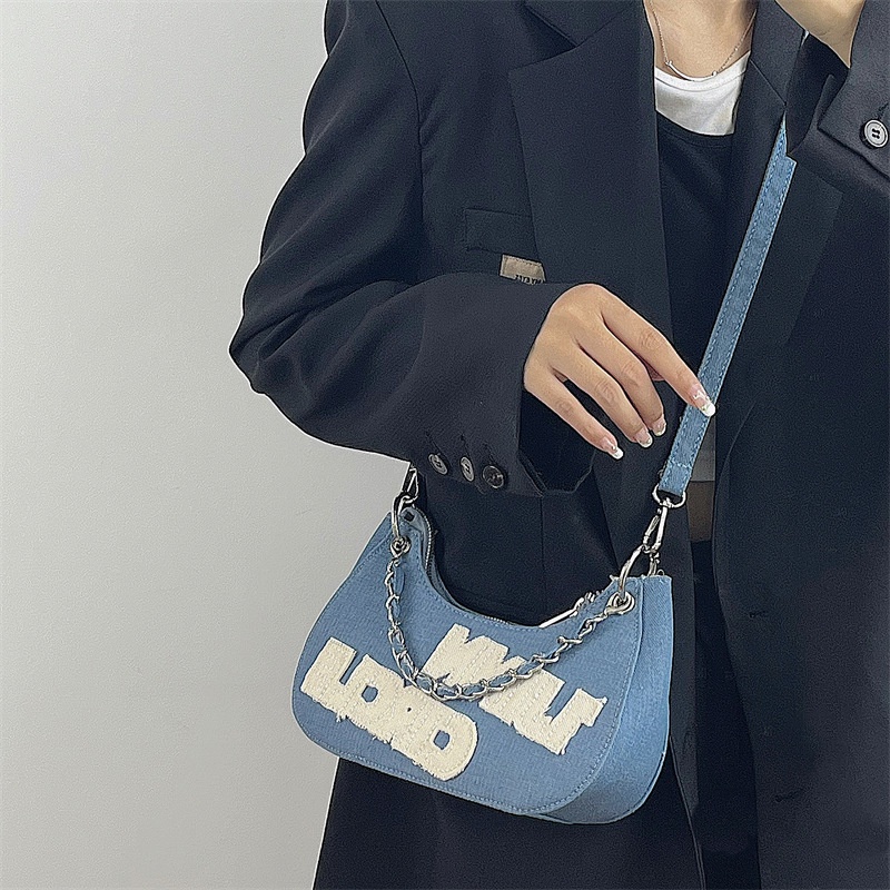 Túi đeo chéo vai JASMIN NOIR 22BL08024 vải denim thời trang sành điệu cho nữ