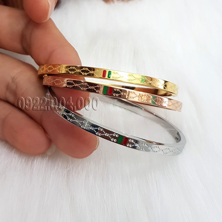 Vòng tay nữ bảng mỏng khắc hoa văn GC.