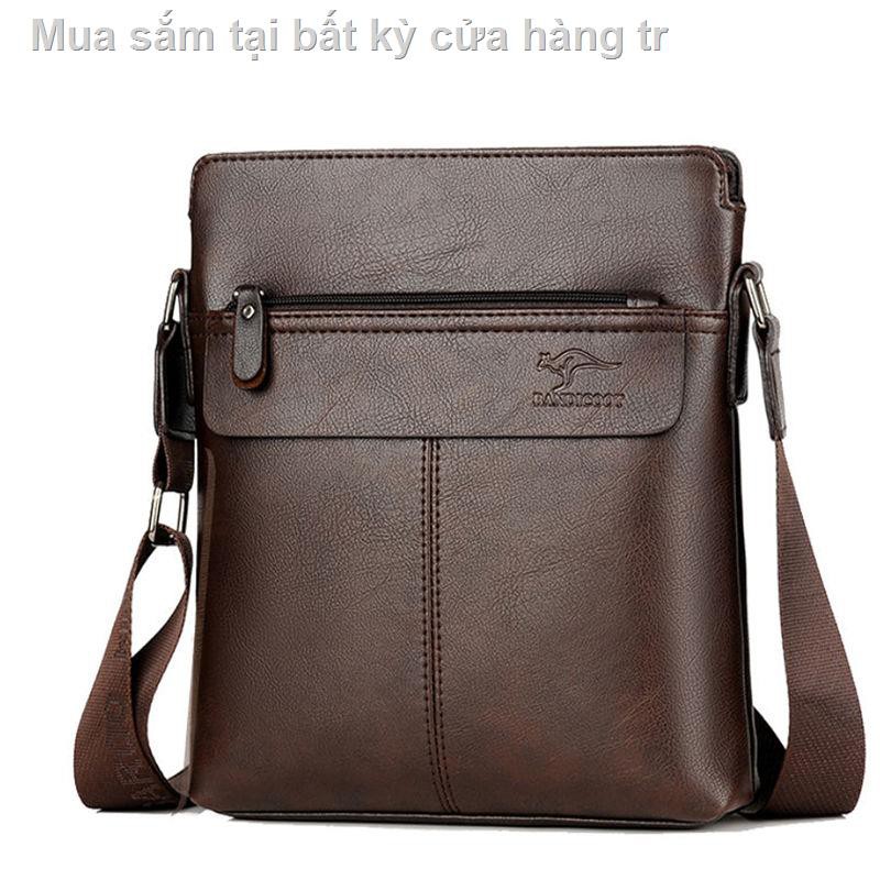 May mắn túi da kangaroo kết cấu nam cặp xách kinh doanh đeo vai thường