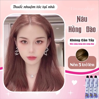 Thuốc Nhuộm Tóc Màu NÂU HỒNG ĐÀO Không Tẩy Nhuộm Tại Nhà | Vuonghair