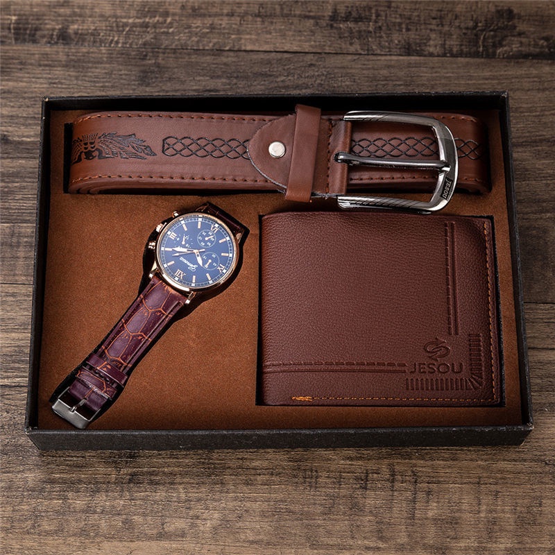 Men's Watch XSVO men's gift set exquisite packaging Watch wallet belt set creative combination set ImVn