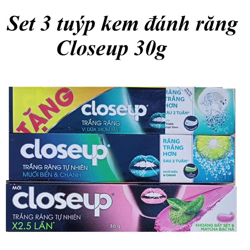 ( Mini 30g/tuýp ) 3 tuýp Kem đánh răng closeup 30g