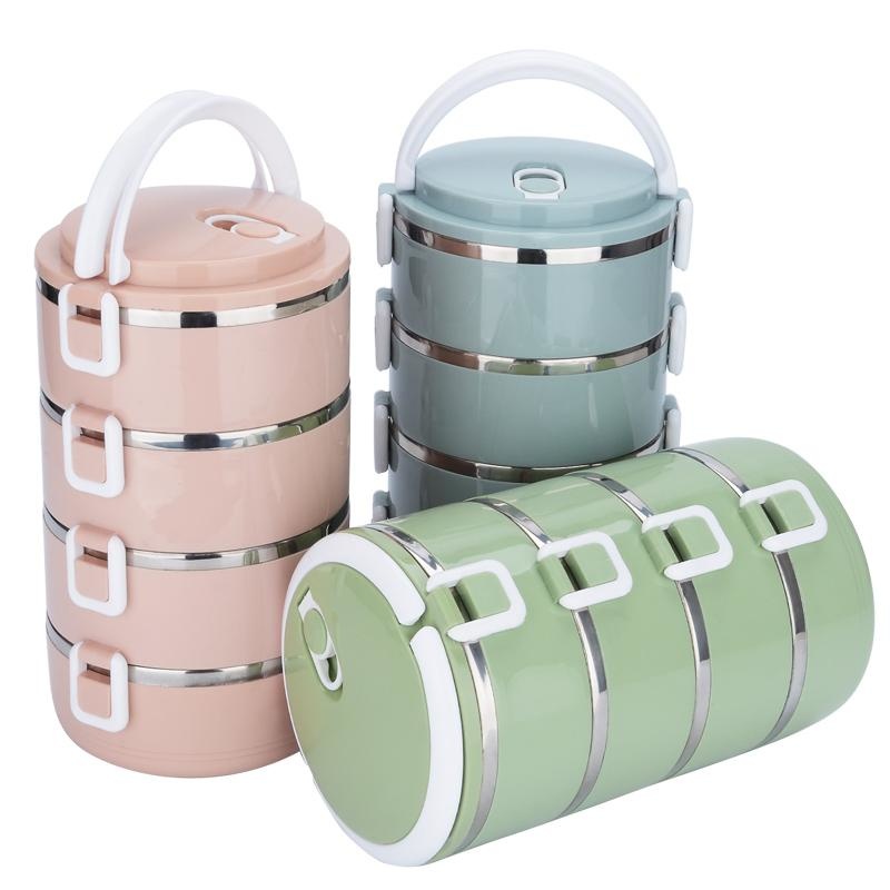 Hộp cơm lúa mạch giữ nhiệt 4 tầng - Cà mên cơm - Cặp lồng lõi Inox cao cấp No.101220
