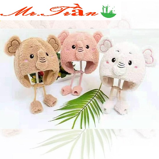 Mũ len cho bé ấm áp mùa đông mẫu Voi