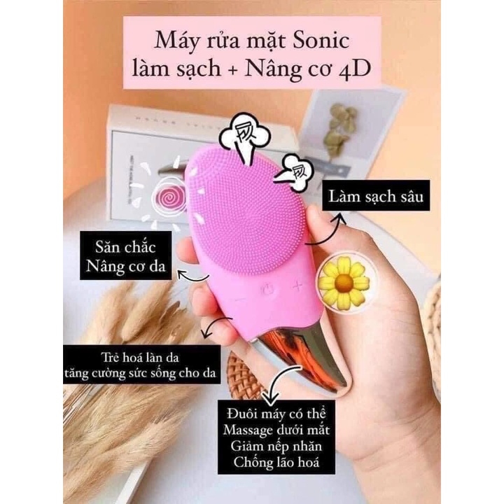 Máy Rửa Mặt Massage 3in1 Sonic Facial Brush Cao Cấp  Sạc Usb