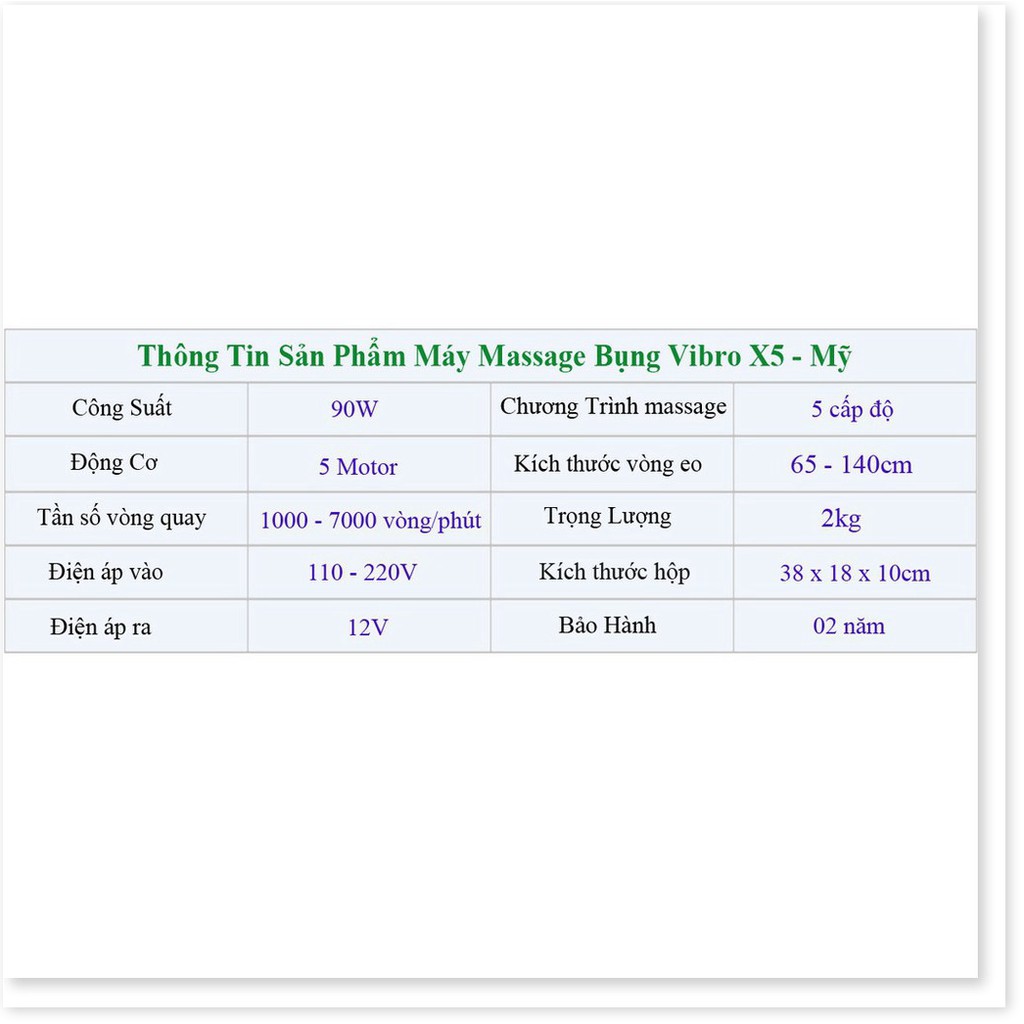 Đai Massage Rung Nóng Tan Mỡ-Giảm Béo Vibor X5 Cao Cấp Chính Hãng-Mỹ, Máy rung nóng tan mỡ giảm béo tại nhà