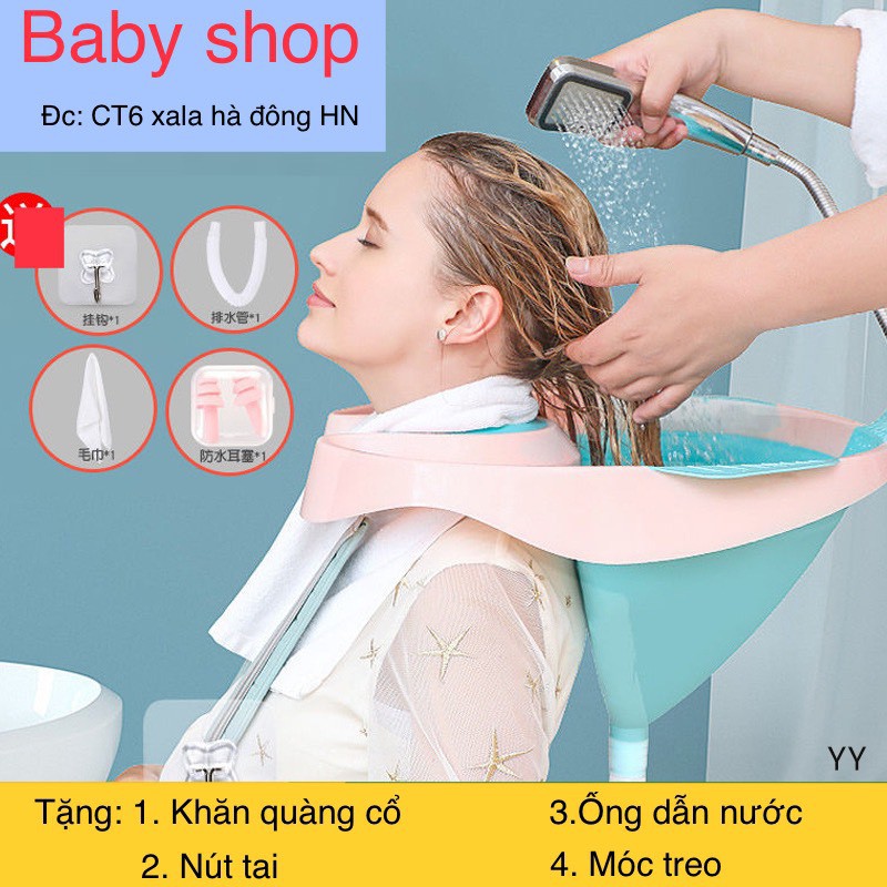 CÓ SẴN -CHẬU GỘI ĐẦU TẠI NHÀ, CHẬU GỘI ĐẦU CHO BÀ BẦU, NGƯỜI GIÀ, TRẺ NHỎ TIỆN LỢI TẶNG KÈM KHĂN + NÚT TAI